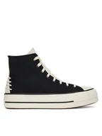 Trampki damskie - Converse Trampki Chuck Taylor All Star Lift Platform Crafted Laces A12552C Czarny - miniaturka - grafika 1
