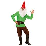 Paski - Widmann 01351 – kostium zielony krasnal, kurtka, spodnie, pasek z kieszenią, nakładka na buty, kapelusz z uszami, brwi z brodą, gnom, karnawał - miniaturka - grafika 1