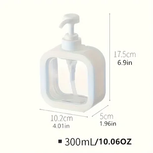 TEMU 1 szt. Przenośny Dozownik Mydła z Możliwością Uzupełniania - Nowoczesny Kwadratowy Design, Plastik Bez Formaldehydu, Okno Przezroczyste dla - Pozostałe akcesoria kosmetyczne - miniaturka - grafika 1