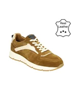 Trampki męskie - Bullboxer Skórzane sneakersy w kolorze jasnobrązowym - miniaturka - grafika 1