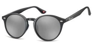 Okulary okragle czarne lenonki lustrzane MS20 - Okulary korekcyjne, oprawki, szkła - miniaturka - grafika 1