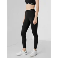 Spodnie sportowe damskie - Legginsy Damskie 4F Getry Treningowe Szybkoschnące Czarne Z22SPDF351-20S - miniaturka - grafika 1