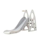 Place zabaw - Zjeżdzalnia Rakieta Dla Dzieci Do Domu I Ogrodu Z Koszykówką Biało Szara - miniaturka - grafika 1