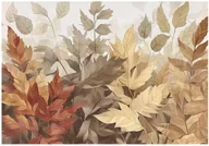 Fototapety - Fototapeta Liście Abstrakcja Brązowy 300x210 cm Tapeta Do Sypialni Salonu Kuchni Na Flizelinie - miniaturka - grafika 1