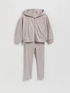Bluzy dla dziewczynek - Reserved - Bawełniany komplet - jasnoszary - miniaturka - grafika 1