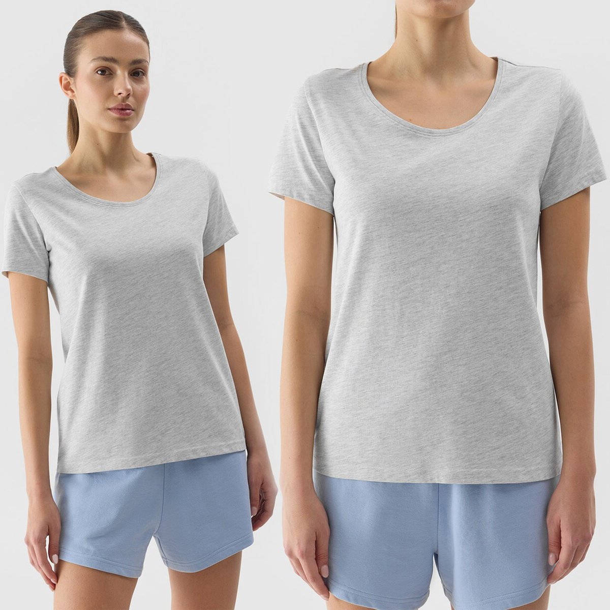 Koszulka Damska 4F T-shirt Regular Basic Casual Bawełna Szary 4FRSS24TTSHF2049 S