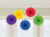Kolorowanki, wyklejanki - Rozetki papierowe kolorowe 15,2 cm 5 sztuk - miniaturka - grafika 1