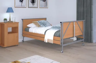 Łóżko rehabilitacyjne elektryczne szerokie TAURUS 2 WIDE/LUX (120x200cm) - Meble i wyposażenie gabinetów medycznych - miniaturka - grafika 1