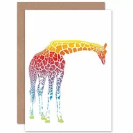 Kartki okolicznościowe i zaproszenia - Wee Blue Coo Wee Blue Coo Wielokolorowa żyrafa kocyk z życzeniami urodzinowa kartka sztuka CP299 - miniaturka - grafika 1