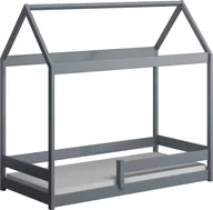 Łóżka dla dzieci i młodzieży - Elior Szare pojedyncze łóżko dla dziecka w kształcie domku - Rara 200x90 cm - miniaturka - grafika 1
