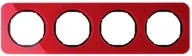 Klawisze i ramki - Berker Ramka potrójna poczwórna R.1 - czerwona, element wewnętrzny czarny - miniaturka - grafika 1