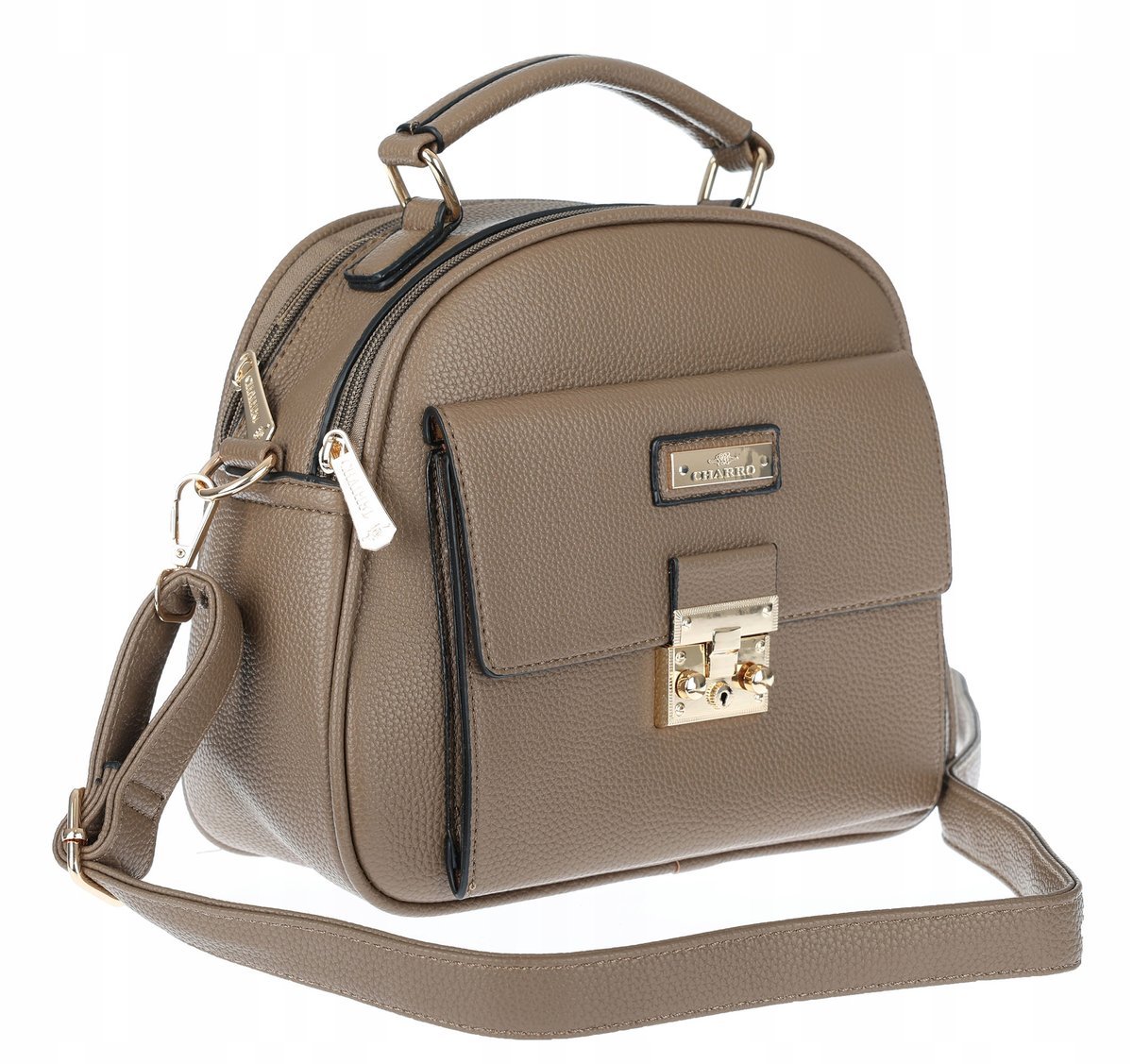 Torebka Damska kuferek damski Listonoszka elegancka mała CH8839 Beżowa