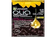 Farby do włosów i szampony koloryzujące - Garnier Olia Glow Farba do Włosów, 4.12 Ciemny Brązowy Zimny Opalizujący, 232 g - miniaturka - grafika 1