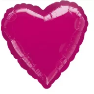 Balony i akcesoria - Balon foliowy metalik fuksja serce 43cm - miniaturka - grafika 1