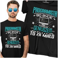 Koszulki męskie - KOSZULKA PREZENT DLA PROGRAMISTY BO BYCIE GENIUSZEM TO ZA MAŁO - miniaturka - grafika 1
