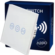 Wyłączniki światła i elektryczne - LUMENIX WŁACZNIK ŚCIENNY ROLET LUB ŻALUZJI BIANKA - DOTYKOWY SZKLANY POJEDYNCZY BIAŁY WIFI TUYA WS-BIANKA-20 - miniaturka - grafika 1