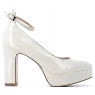 Czółenka - TAMARIS CZÓŁENKA BEŻOWE DAMSKIE LAKIEROWANE 40 JWD - miniaturka - grafika 1