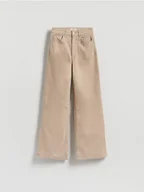Spodnie damskie - Reserved - Jeansy wide leg - beżowy - miniaturka - grafika 1