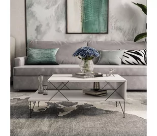 Stolik kawowy LOIRE 40x100 cm biały - Ławy i stoliki kawowe - miniaturka - grafika 1