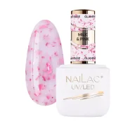 Lakiery hybrydowe - NaiLac Glammy Base baza kauczukowa Milk & Pink 7ml - miniaturka - grafika 1