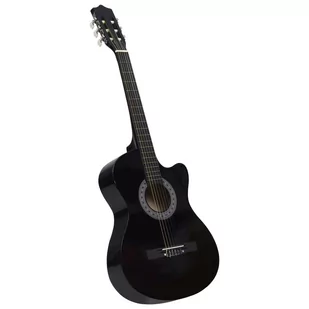 vidaXL Gitara akustyczna z wycięciem 6 strun czarna 38 70132 - Gitary akustyczne - miniaturka - grafika 1