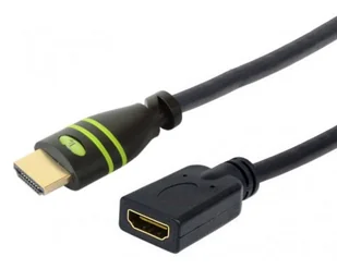 TECHLY HDMI High Speed Verlaengerungskabel 1m schwarz mit Ethernet 4K 30Hz 19pol.HDMI Stecker auf 19pol.HDMI Buchse mit Goldkontakte - Kable komputerowe i do monitorów - miniaturka - grafika 1