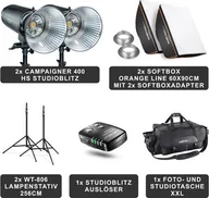 Lampy studyjne - Lampa studyjna Walimex walimex pro Campaigner 400 HS Set Double - miniaturka - grafika 1