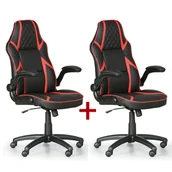 Fotele i krzesła biurowe - B2B Partner Krzesło biurowe Game, 1+1 GRATIS, czarny/czerwony 412137 - miniaturka - grafika 1