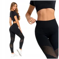 Legginsy - Legginsy Damskie Sportowe Wysoki Stan Push-Up Kryjące na Siłownię MORAJ S - miniaturka - grafika 1