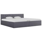 Łóżka - vidaXL Rama łóżka z podnośnikiem, ciemnoszara, tkanina, 180 x 200 cm - miniaturka - grafika 1
