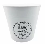 Donice - TAJEMNICZY OGRÓD Osłonka metalowa 22 cm biała SWEET HOME - miniaturka - grafika 1