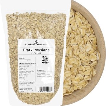 Płatki Owsiane Górskie 1kg Naturalne Zdrowe Śniadanie Kuchnia Zdrowia