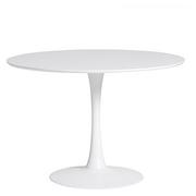 Stoły - Okrągły biały stół do jadalni Marckeric Oda, ⌀ 110 cm - miniaturka - grafika 1