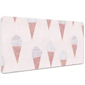Podkładki na biurko - Mata z nadrukiem na biurko Lody w wafelku 100x50 cm, Dywanomat - miniaturka - grafika 1