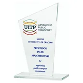 Gadżety dla kibiców - Trofeum szklanie z nadrukiem kolorowym LuxorJet - miniaturka - grafika 1