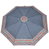 Parasole - Parasol damski pełny automat Labirynt na szarym Wiatroodporny - miniaturka - grafika 1