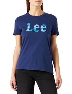 Lee Damska koszulka Slim Logo Tee, Niebieski (Blueprint Lh), XS - Koszulki i topy damskie - miniaturka - grafika 1