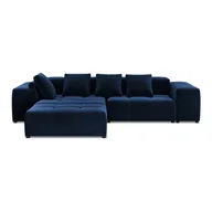Narożniki - Niebieska aksamitna sofa narożna (zmienna) Rome Velvet - Cosmopolitan Design - miniaturka - grafika 1