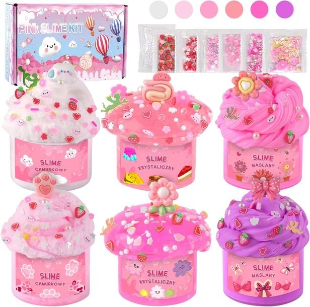 Zestaw Robienia Slime Masa Plastyczna Dzieci Kreatywny Fabryka Pink Różowy