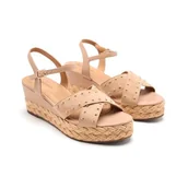 Espadryle damskie - GIOSEPPO GILSUM Sandały na koturnie espadryle damskie, Nude, 36 EU, cielisty, 36 EU - miniaturka - grafika 1