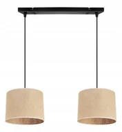 Lampy sufitowe - Lampa Wisząca Boho Podwójna Z Abażurem Z Juty Jutowy Beżowy 20CM Light Home - miniaturka - grafika 1