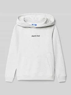 Bluza z kapturem, wyhaftowanym logo i kieszenią kangurką - Swetry dla chłopców - miniaturka - grafika 1