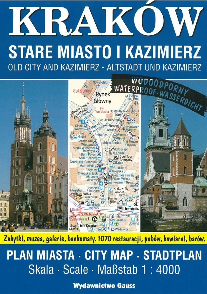 GAUSS PLAN MIASTA KRAKÓW STARE MIASTO I KAZIMIERZ WYD. 12 praca zbiorowa