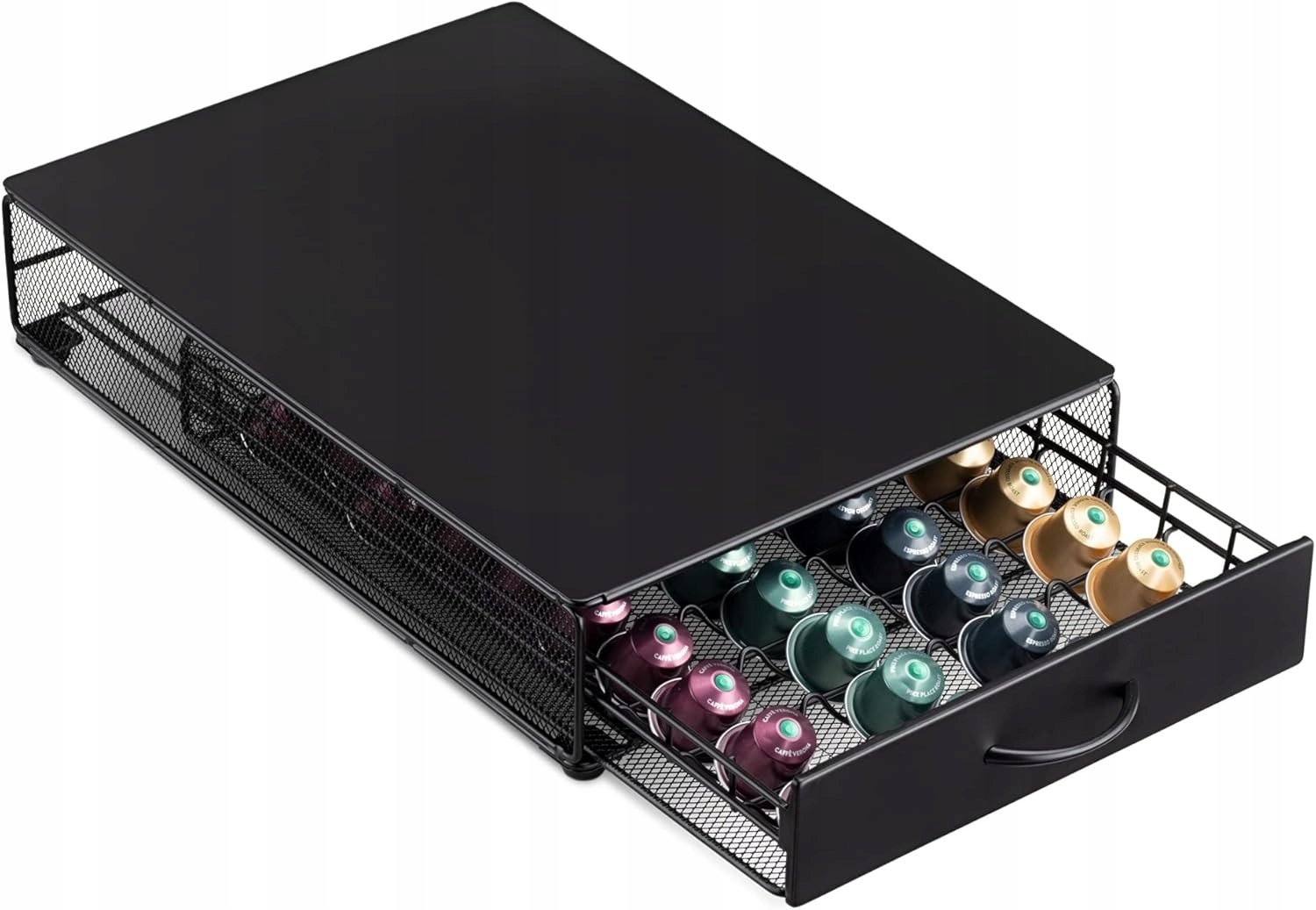 Uchwyt Na Kapsułki Vertuo Nespresso 40szt Pojemnik Czarny Pudełko Navaris