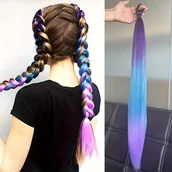 Pozostałe akcesoria fryzjerskie - TEMU Kolorowa Peruka z Warkoczem Bokserskim – Gumka do Kucyka, Elastyczna Sznurówka, Warkoczyk na Halloween - miniaturka - grafika 1