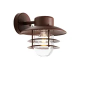 Lampy ogrodowe - QAZQA Industriële wandlamp roestbruin IP44 - Shell - miniaturka - grafika 1