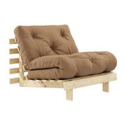 Fotele - Fotel rozkładany z brązowym Karup Design Roots Raw/Mocca - miniaturka - grafika 1