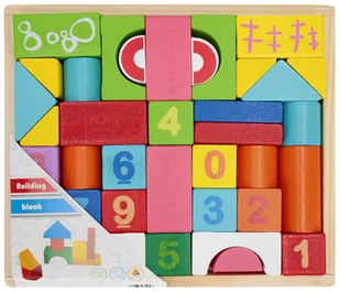 Klocki drewniane kolorowe zabawka edukcayjna zręcznościowa puzzle - Klocki - miniaturka - grafika 1