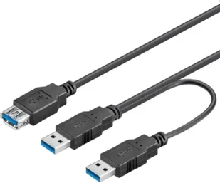 Kabel USB PremiumCord USB-A - 2x USB-A Czarny (ku3y02) - Kable USB - miniaturka - grafika 1