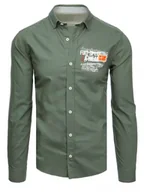 Koszule męskie - Koszula męska zielona Dstreet DX2277-M - miniaturka - grafika 1